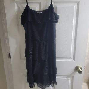 Parker black sparkly tiered cocktail dress